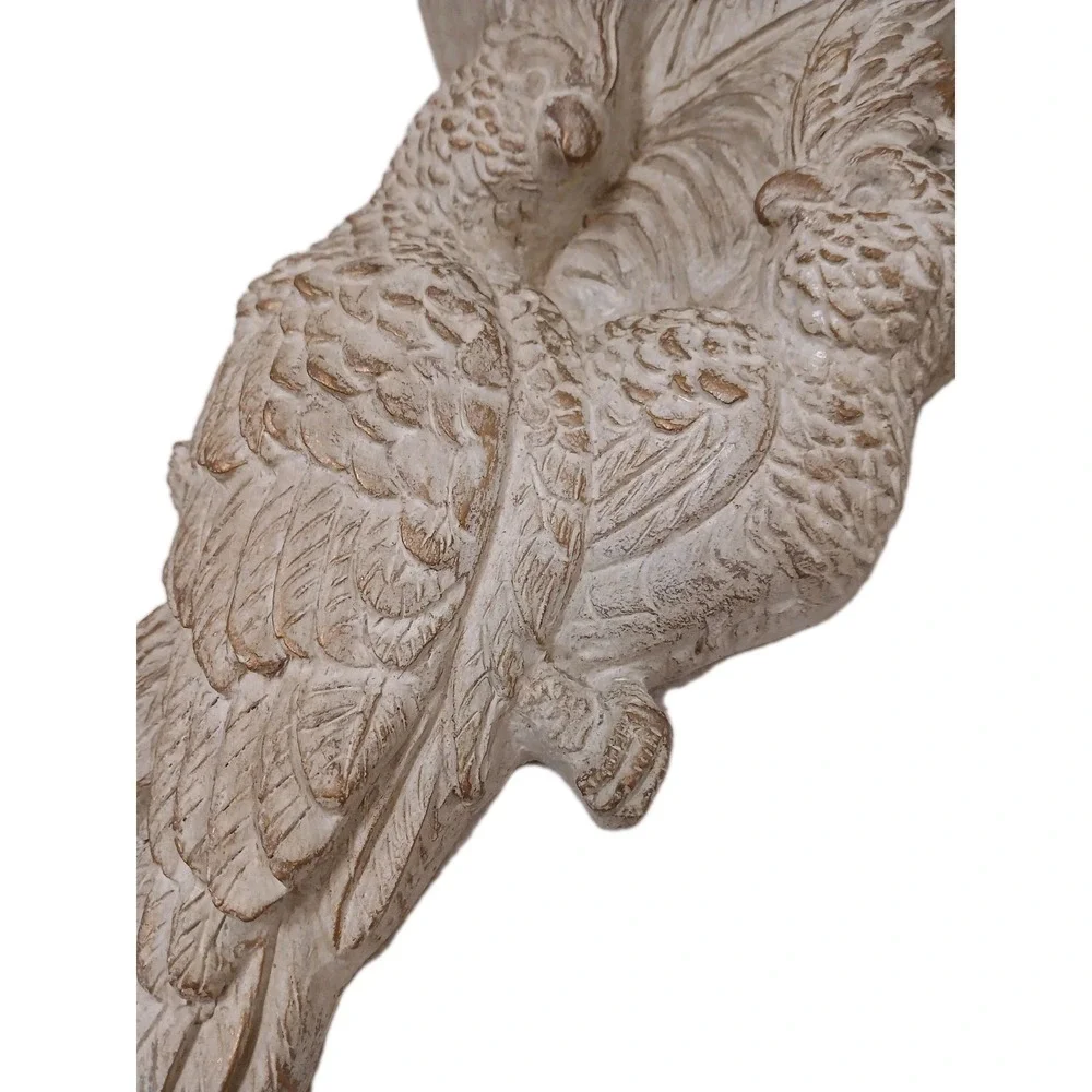 Vintage Palm Beach Carved Wood Tropical Parrot Wall Sconce Display Shelf Regency
